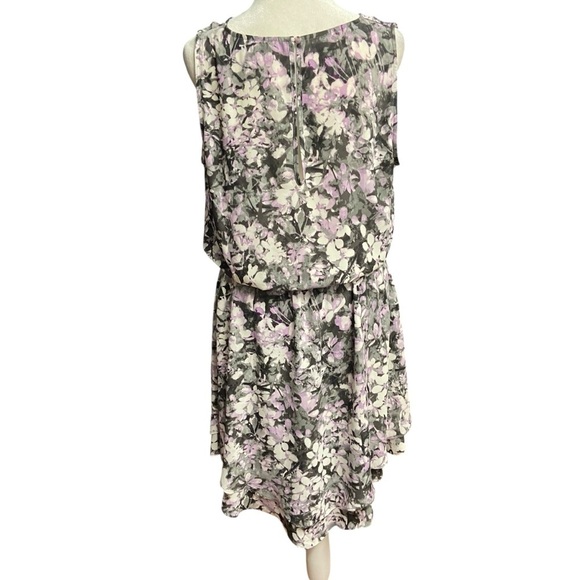 White House Black Market Sleeveless V-Neck Sundress Size 10 Pink Black casual - Picture 6 of 11